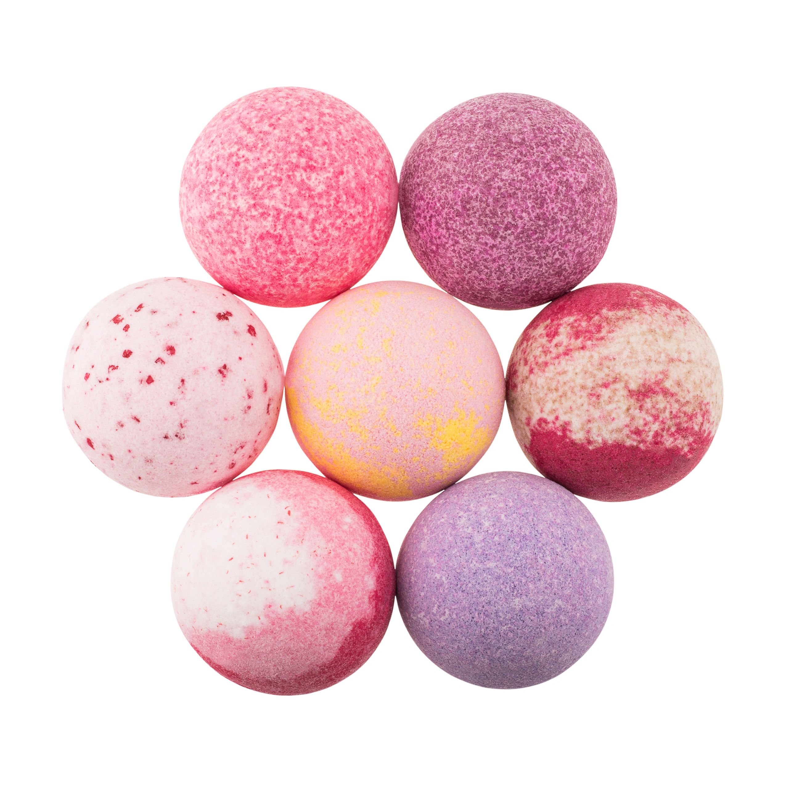 Bombas de baño coloridas artesanales